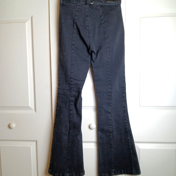 Black Label C'est Toi Jeans 7 Bell Bottom Flare Vintage Style Button Fly Stretch - Picture 6 of 11